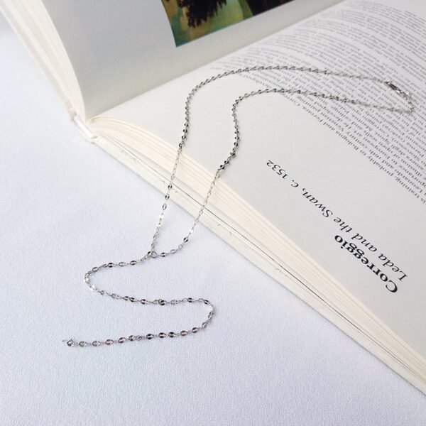 Silver Y Necklace, Silver Lariat Necklace For Women, Delicate Silver Drop Necklace, Layered Y Necklace, Long Necklace, 925 Sterling Silver - Image 2