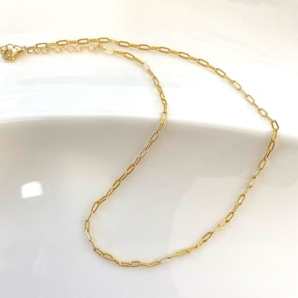 Paperclip Chain Choker, Gold Vermeil Choker, Gold Clip Link Choker, Thin Gold Chain, Oval Link Chain, Minimalist Necklace, Layering Necklace