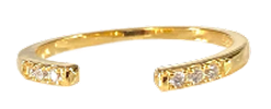Adjustable Gold Ring Embedded with Gemstone