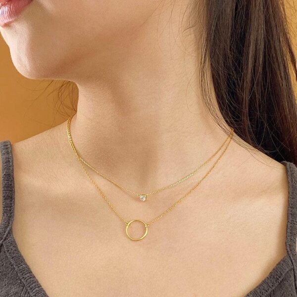 Karma Necklace, Open Circle Necklace, Thin Gold Necklace, Minimalist Necklace, Eternity Necklace, Infinity Necklace, 18K Gold Vermeil - Image 2