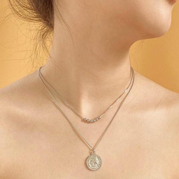 Dainty Silver Ball Necklace For Women, Tiny Silver Bead Necklace, 925 Sterling Silver, Mini Silver Spheres Necklace, Minimalist Necklace - Image 4