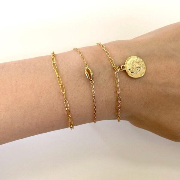 Cowrie Shell Bracelet, 18K Gold Vermeil, Gold Shell Bracelet For Women, Dainty Bracelet, 925 Sterling Silver, Delicate Stacking Bracelet - Image 2