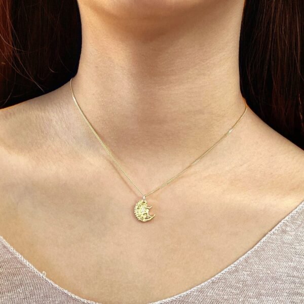 18K Gold Half Coin Pendant Necklace, Ancient Promise Pendant, Broken Heart Necklace, Dainty Charm Necklace For Women, Ancient Roman Pendant - Image 2