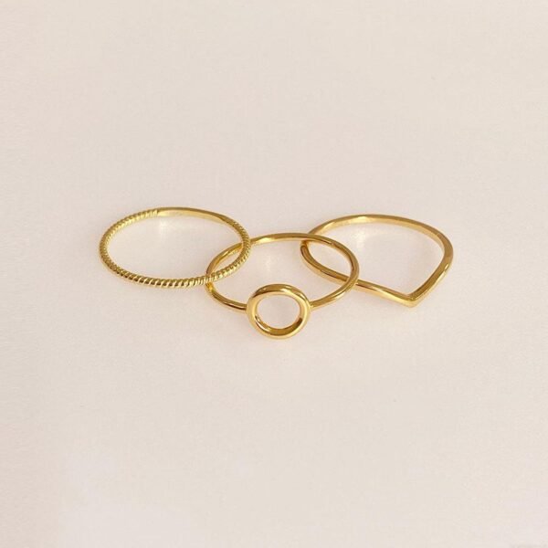 Open Circle Ring, 18K Gold Round Shape Ring, Karma Ring, Simple Modern Ring, Gold Circle Ring, Dainty Stacking Ring For Women, Everyday Ring - Image 3