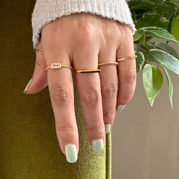 Gold Bar Ring, 18K Gold Vermeil Ring, Dainty Line Ring, Gold Minimalist Ring, Simple Gold Ring, Modern Stylish Ring, Everyday Simple Ring - Image 3