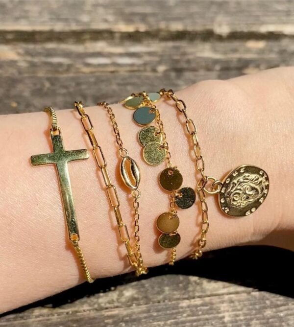 Gold Coin Bracelet, 18K Gold Vermeil Bracelet, Gold Medallion Bracelet For Women, Roman Coin Bracelet, Greek Coin, Stackable Bracelet - Image 7