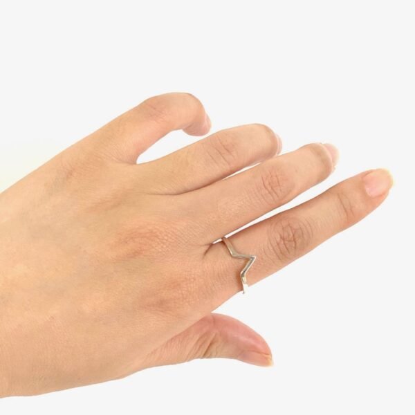 Silver V Ring, Open Chevron Ring, Silver Victory Ring, Simple Silver Ring For Women, Minimalist Ring, 925 Sterling Silver, Adjustable Ring - Image 4