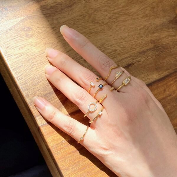 18K Gold Vermeil Chevron Ring, Thin Gold Wave Ring, Wide V Shape Ring, Gold Stacking Ring, Minimalist Ring, Dainty Ring, Skinny Gold Ring - Image 7