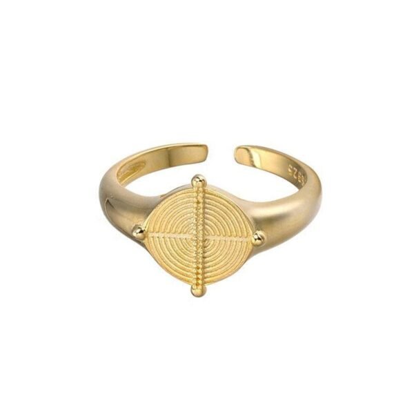 Gold Infinity Ring, 18K Gold Vermeil Ring, Gold Signet Ring, Minimal Gold Ring, Statement Ring, Christmas Gift, Adjustable Open Ring - Image 4