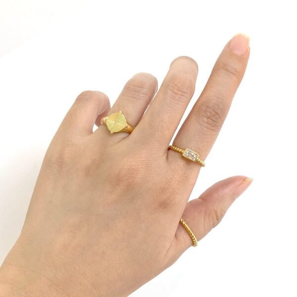 Gold Infinity Ring, 18K Gold Vermeil Ring, Gold Signet Ring, Minimal Gold Ring, Statement Ring, Christmas Gift, Adjustable Open Ring - Image 5