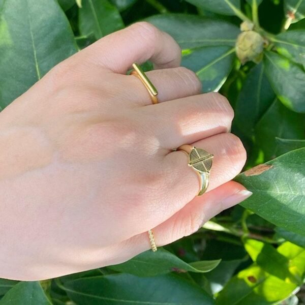 Gold Bar Ring, 18K Gold Vermeil Ring, Dainty Line Ring, Gold Minimalist Ring, Simple Gold Ring, Modern Stylish Ring, Everyday Simple Ring - Image 6