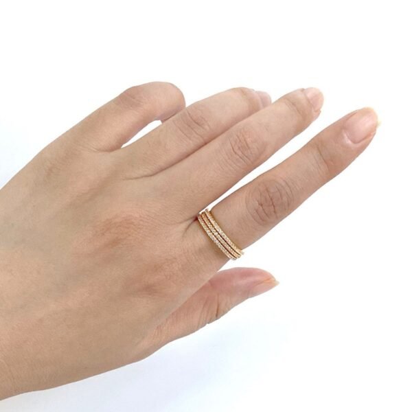 Thin Eternity Ring, Dainty Stackable Ring For Women, Skinny CZ Stacking Band 18K Gold, Delicate Ring, Tiny Crystal Pave Ring, Infinity Ring - Image 6