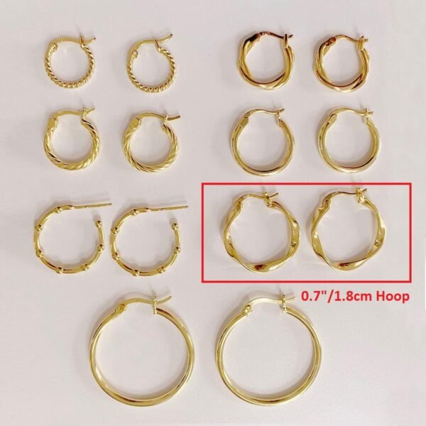 Twisted Gold Hoops, Wave Hoop Earrings, Minimalist Hoops, Modern Gold Hoops, 18K Gold Vermeil Earrings, Twist Hoop Huggies, Croissant Hoops - Image 5