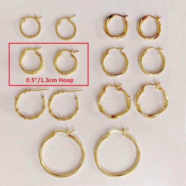 Twisted Gold | Silver Hoop Earrings, Small Croissant Hoops, Minimalist Earrings, Unisex Hoops, Gold Vermeil Earrings, Sterling Silver Hoops - Image 4