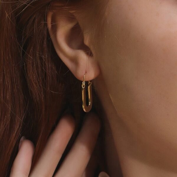 U Shape Earrings, 18K Gold Vermeil, Initial Earrings, Modern Style Alphabet Earrings, Geometric Minimalist Earrings, Gold Arch Earrings - Image 2