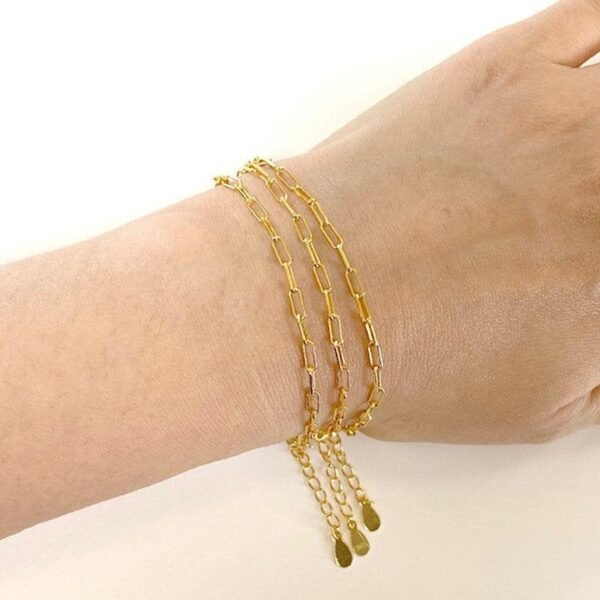 Gold Chain Bracelet, Paperclip Bracelet, Gold Link Bracelet, Christmas Gift, 18K Gold Vermeil, Simple Dainty Bracelet, Layering Bracelet