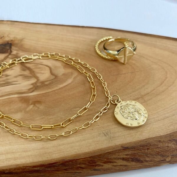 Gold Coin Bracelet, 18K Gold Vermeil Bracelet, Gold Medallion Bracelet For Women, Roman Coin Bracelet, Greek Coin, Stackable Bracelet - Image 6