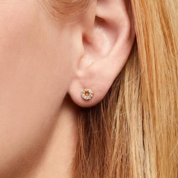 Diamond Halo Earrings, Minimalist Earrings, Crystal Halo Studs, CZ Pave Earrings, Small Round Pave Studs, 18K Gold Vermeil, Bridesmaid Gift - Image 3