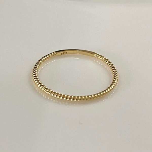 Thin Gold Twist Ring, 18K Gold Vermeil, Skinny Gold Stacking Ring, Twisted Gold Ring, Minimalist Ring, Simple Dainty Ring, Everyday Ring - Image 7
