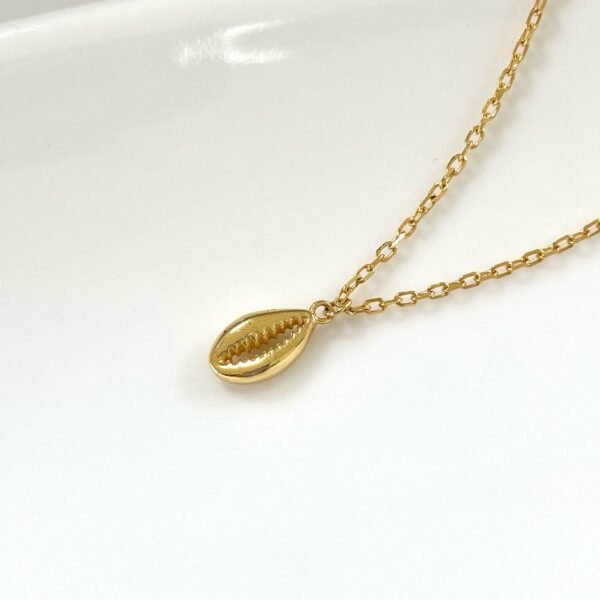 Cowrie Shell Pendant, Gold Shell Necklace, Gold Vermeil Pendant, Seashell Necklace, Ocean Jewelry, Beach Necklace, Dainty Gold Pendant - Image 2