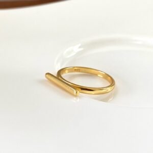 Gold Bar Ring, 18K Gold Vermeil Ring, Dainty Line Ring, Gold Minimalist Ring, Simple Gold Ring, Modern Stylish Ring, Everyday Simple Ring