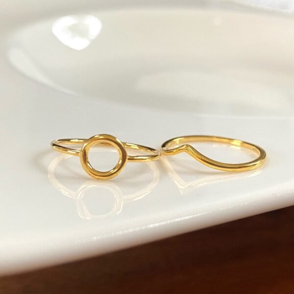 Open Circle Ring, 18K Gold Round Shape Ring, Karma Ring, Simple Modern Ring, Gold Circle Ring, Dainty Stacking Ring For Women, Everyday Ring - Image 6