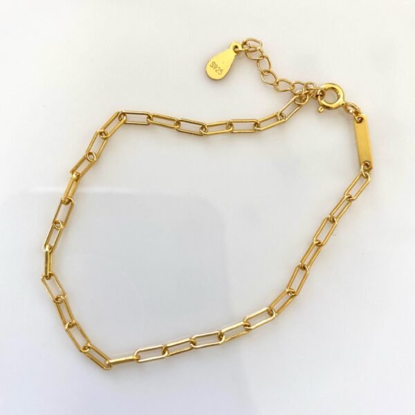 Gold Chain Bracelet, Paperclip Bracelet, Gold Link Bracelet, Christmas Gift, 18K Gold Vermeil, Simple Dainty Bracelet, Layering Bracelet - Image 5